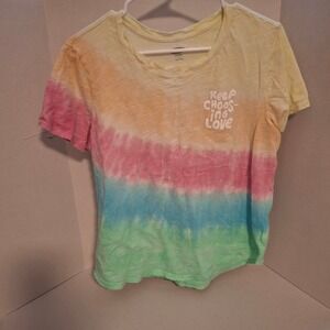 Old Navy Women's Tie Dye T Shirt "Keep Choosing Love" Graphic Print Size L